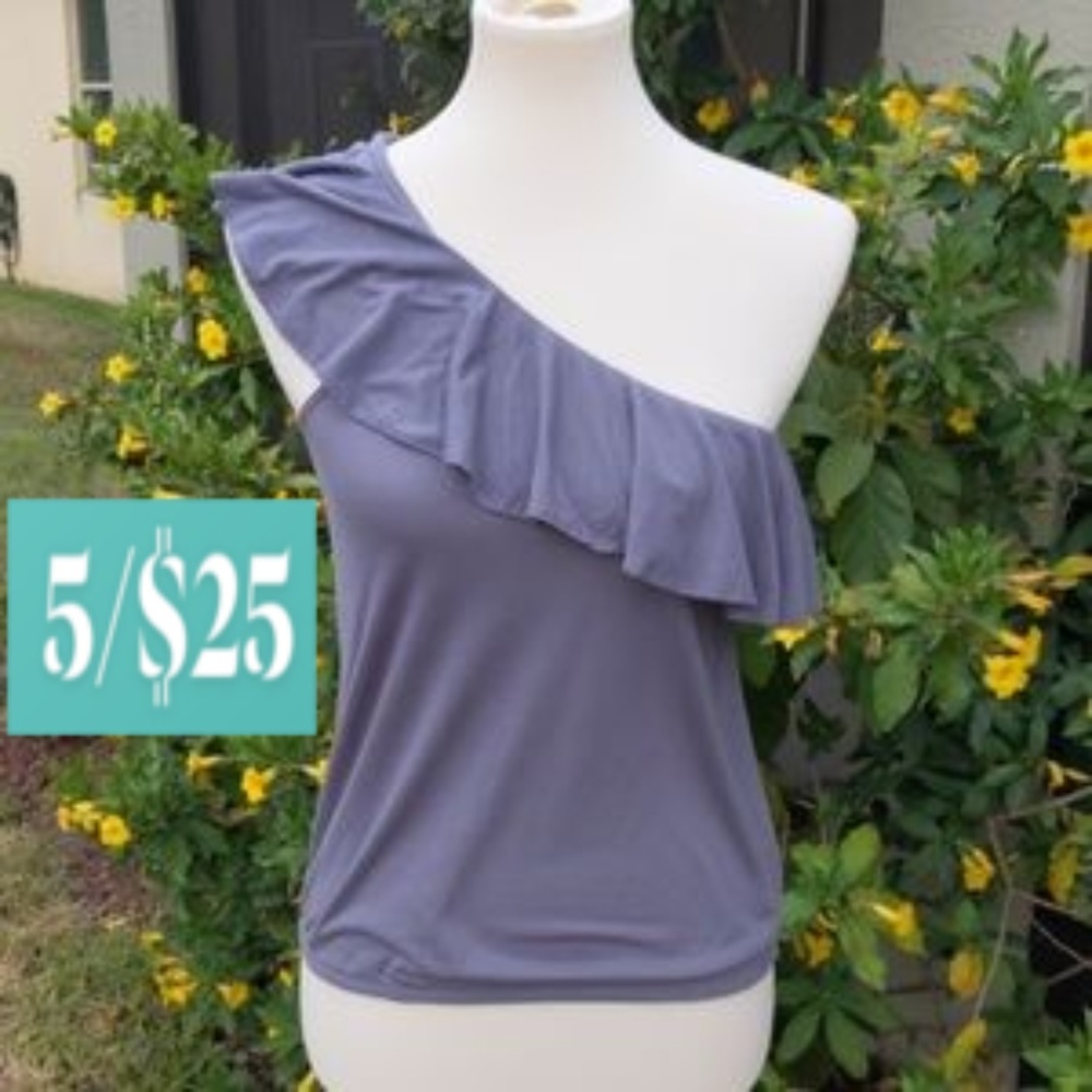 American Eagle Outfitters One Shoulder Ruffle Tank